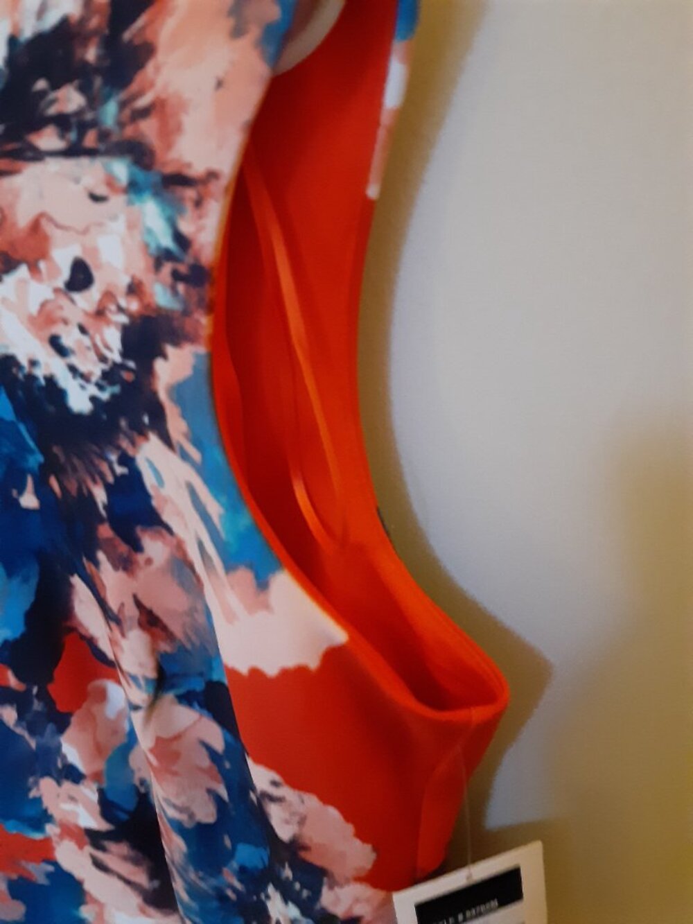 Julian TaylorNewYork sheath sleeveless red with blue floral dress 14 silhouette - Picture 9 of 16